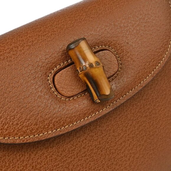 Gucci Brown Bamboo 2way Handbag - Picture 3 of 11